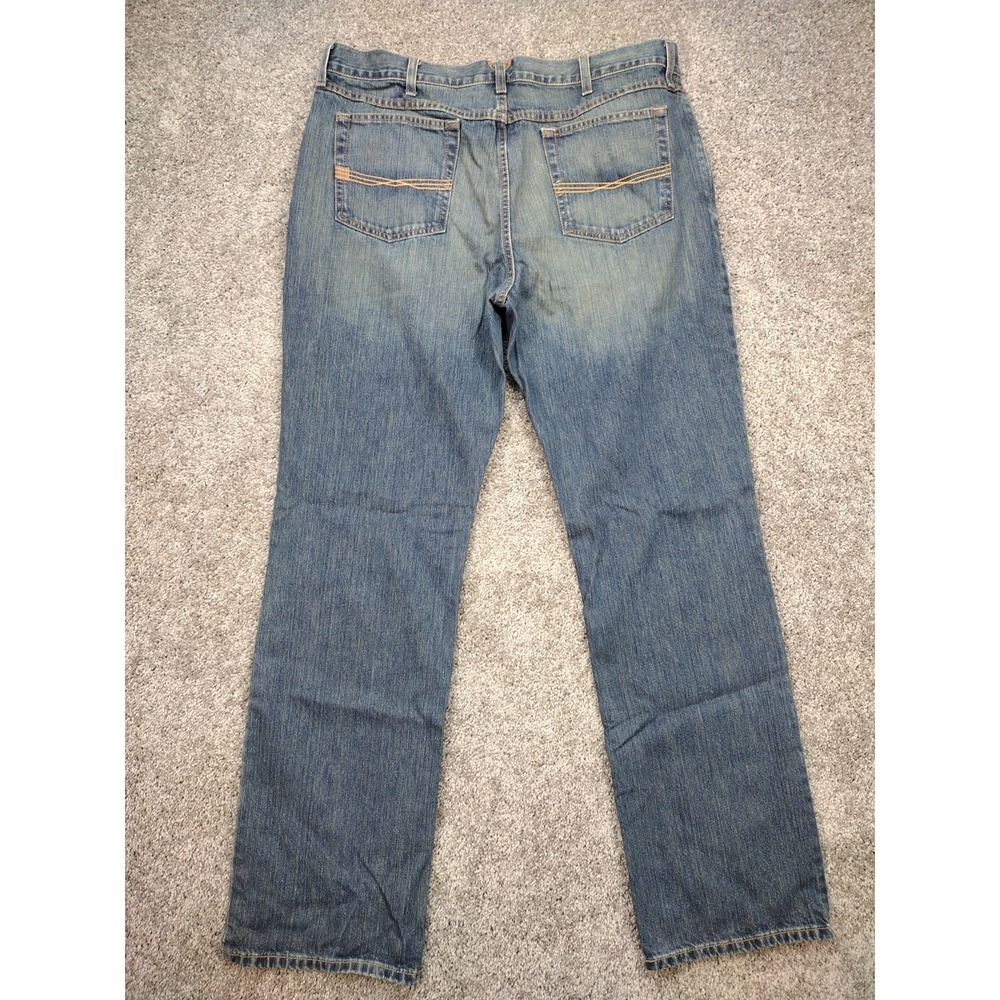 ARIAT M2 Men's 38x36 RELAXED BOOT CUT STITCH 100% COTTON JEANS Mexico Made - Picture 14 of 16